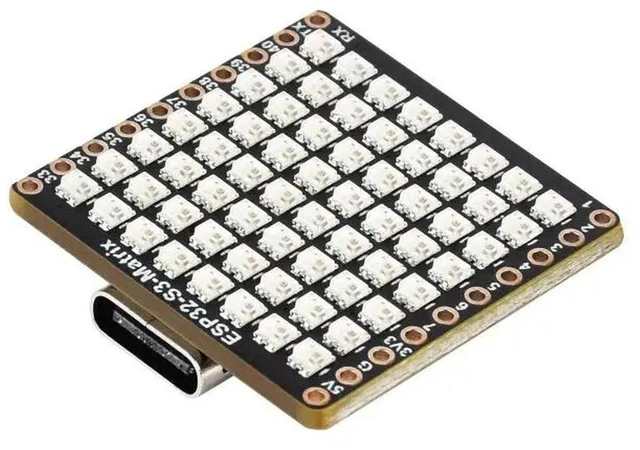 Alt view image 2 of 2 - ESP32-S3-Matrix,Development Board, Onboard 8×8 RGB LED Matrix and QMI8658 Attitude Sensor, supports Wi-Fi and Bluetooth LE
