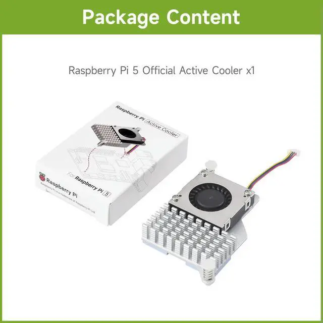 Alt view image 2 of 3 - Official Raspberry Pi Active Cooler for Raspberry Pi 5, Temperature-controlled Blower Fan, Aluminium Heatsink, With Thermal Tape