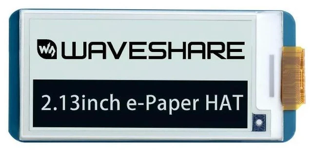 Main image of Waveshare 2.13 inch e-Paper Display HAT 250x122 Resolution E-Ink Screen Electronic Paper Module with Embedded Controller Partial