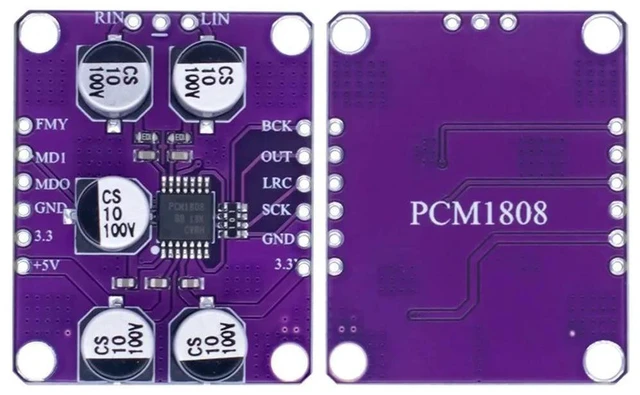 Alt view image 3 of 3 - 10pcs/slot PCM1808 audio stereo ADC single ended analog input decoder amplifier board player module