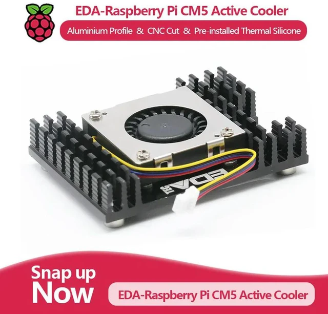 Main image of EDA Raspberry Pi CM5 Series Cooler, active cooler, DC 5V input, maximum speed 8000 RPM, airflow 1.09 CFM