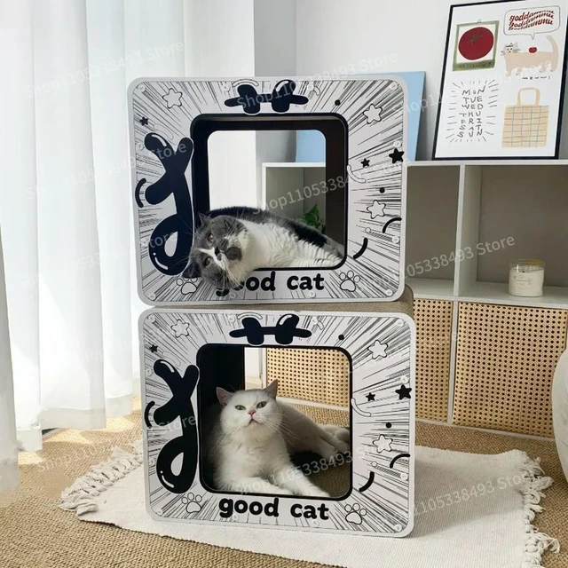 Alt view image 2 of 3 - For Cat Scratching Board Double-layer Corrugated Paper, Scratch-resistant, Plus-size Tunnel Semi-enclosed Cat