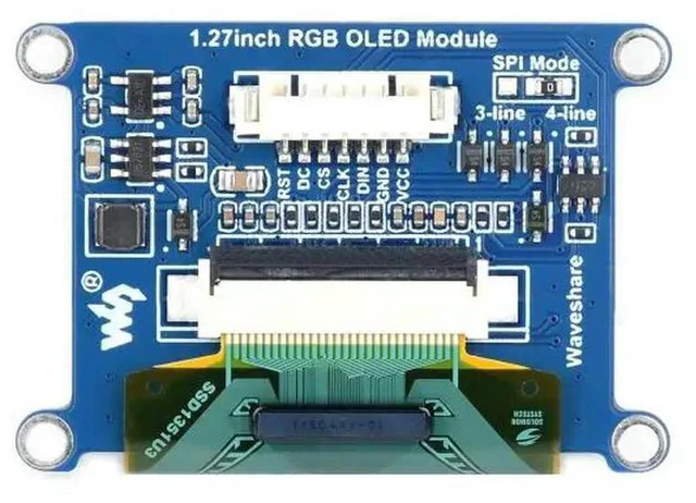 Alt view image 2 of 3 - Waveshare 1.27inch RGB OLED Display Module, 128×96 Resolution, 262K Colors, SPI Interface