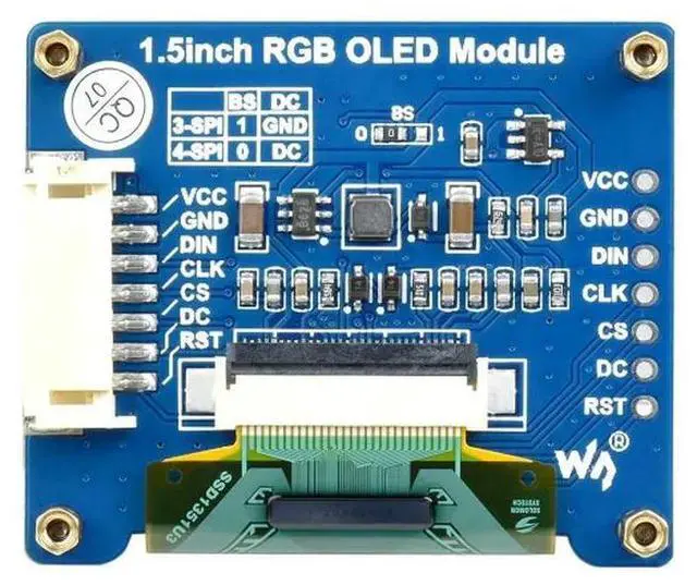 Main image of 1.5inch RGB OLED Display Module, 65K RGB Colors, 128×128, SPI Waveshare