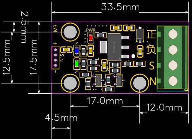 Main image of Magnet Direction Sensor Magnetic Field N/S Pole Detection Circuit Board Customizable Pole Detector NPN Output