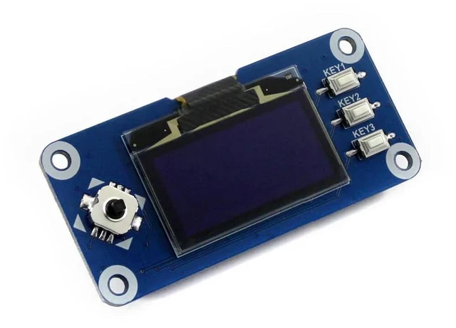 Alt view image 2 of 3 - Waveshare 1.3inch OLED display HAT for Raspberry Pi 2B/3B/3B+/Zero/Zero W,128x64 pixels,SPI,I2C interface,embedded controller