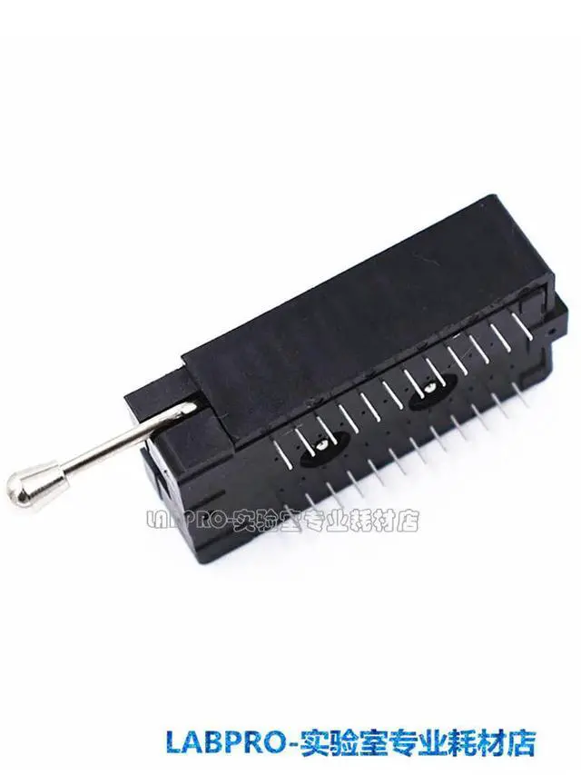 Alt view image 2 of 3 - Locking Seat DIP24 Burner Ic Locking Programming Socket Test Holder Taiwan Production Pitch 2.54MM Round Pin