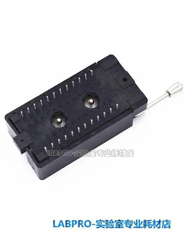 Alt view image 3 of 3 - Locking Seat DIP24 Burner Ic Locking Programming Socket Test Holder Taiwan Production Pitch 2.54MM Round Pin