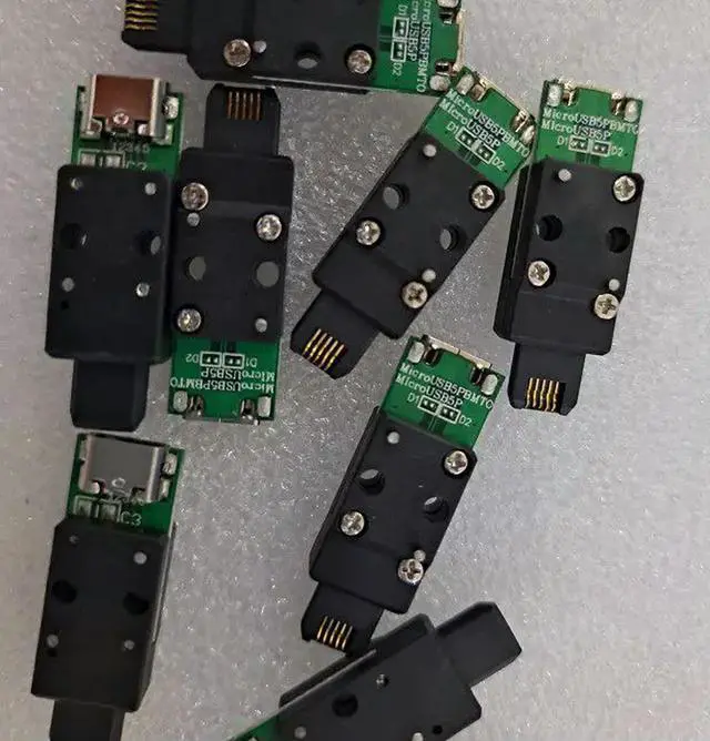 Alt view image 2 of 3 - MICRO 5-pin Adapter, All-plastic Male Connector, Androidss Female to MICRO Male, Black Rubber