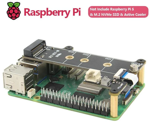 Alt view image 2 of 3 - Geekworm X1001 V1.1 pcie M.2 NVMe SSD 2280 PIP PCIe Peripheral Board Shield for Raspberry Pi 5