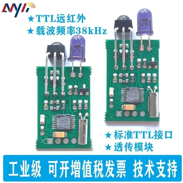 Alt view image 2 of 3 - Pair of Far Infrared to TTL Modules TTL to IR 38Khz Carrier Module Remote Acquisition IR Learning