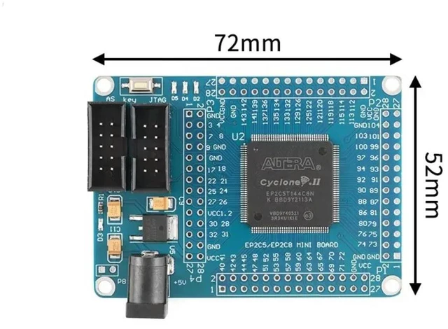 Alt view image 2 of 3 - ALTERA FPGA CycloneII Learning Board Module 5V EPCS4 4M Reset Switch Power Indicator EP2C5T144 Minimum System Development Board