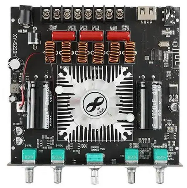 Main image of XY-S220H TDA7498E 2.1 Channel BT 5.1 Subwoofer Amplifier Board 160WX2+220W Power Audio Stereo Amplifier Board Bass AMP
