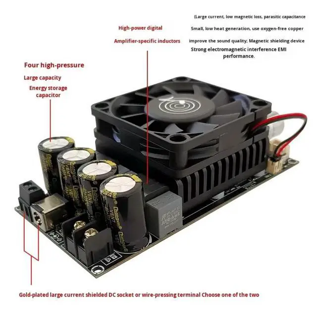 Alt view image 2 of 3 - DC18-50V ZK-6001 Active Subwoofer Pure Post Amplifier Board 600W Low-pass Filtering Mono Module