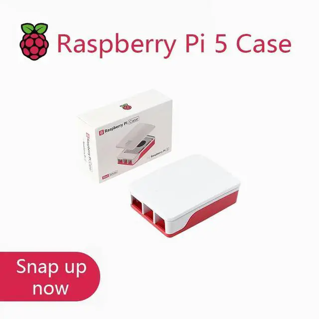 Main image of Official Raspberry Pi Case for Raspberry Pi 5, Built-in Cooling Fan, Red/White Color Suitable For Raspberry Pi 5
