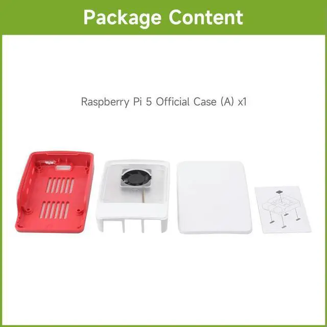 Alt view image 2 of 3 - Official Raspberry Pi Case for Raspberry Pi 5, Built-in Cooling Fan, Red/White Color Suitable For Raspberry Pi 5
