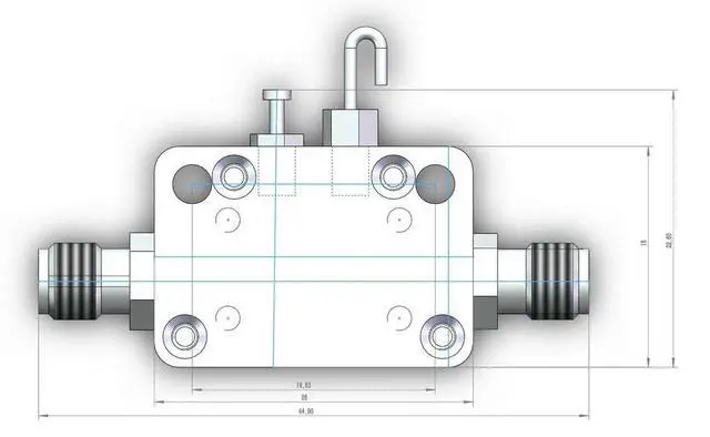 Alt view image 3 of 3 - 10M-10G RF DC Blocker, SMA DC Feed, BiasTee, Coaxial Biaser, 400mA
