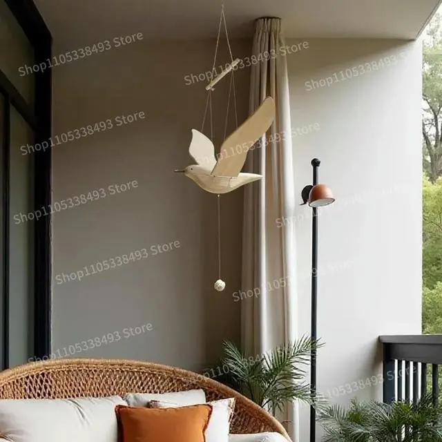 Alt view image 3 of 3 - For Seagull Creative Wooden Seagull Balcony Bedroom Charm Bird Decoration