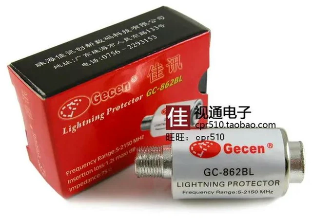 Alt view image 3 of 3 - TV Antenna Lightning Arrester Cable Set-Top Box Lightning Arrester Coaxial Cable Lightning Arrester with Right Angle F-Tip