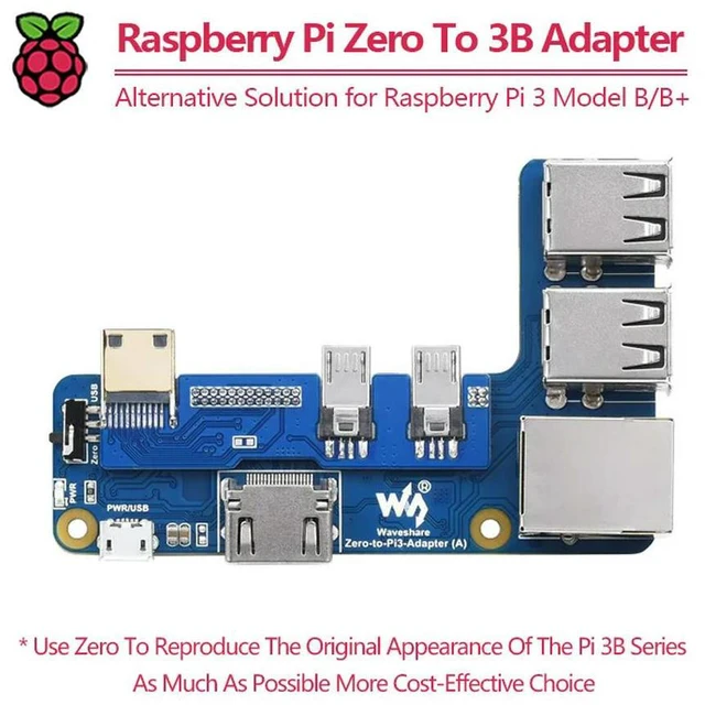 Alt view image 2 of 3 - Raspberry Pi Zero To 3B Adapter, Alternative Solution for Raspberry Pi 3 Model B/B+, Based On Raspberry Pi Zero