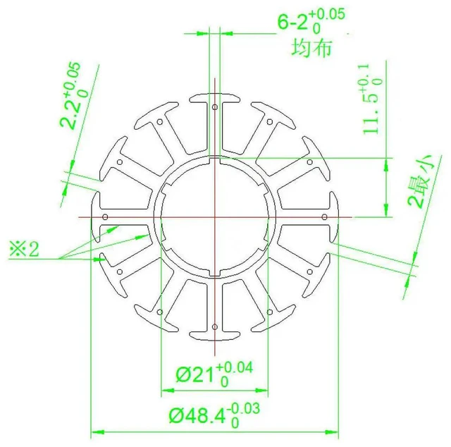Alt view image 2 of 3 - 12-pole External Rotor O.D.48.4 I.D.21. Brushless Motor Generator Aircraft Model Vehicles Stator Rotor Cores of the Motor