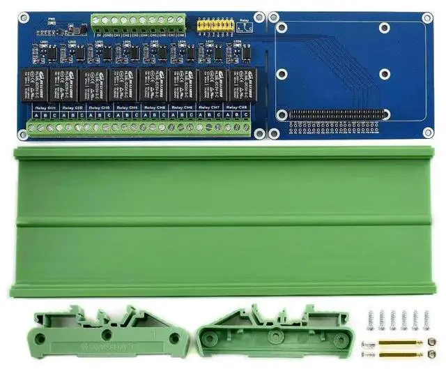 Alt view image 2 of 3 - Raspberry Pi expansion board, 8-channel relay module, compatible with RPI A+/B+/2B/3B/3B+, onboard LED indicators, contact form