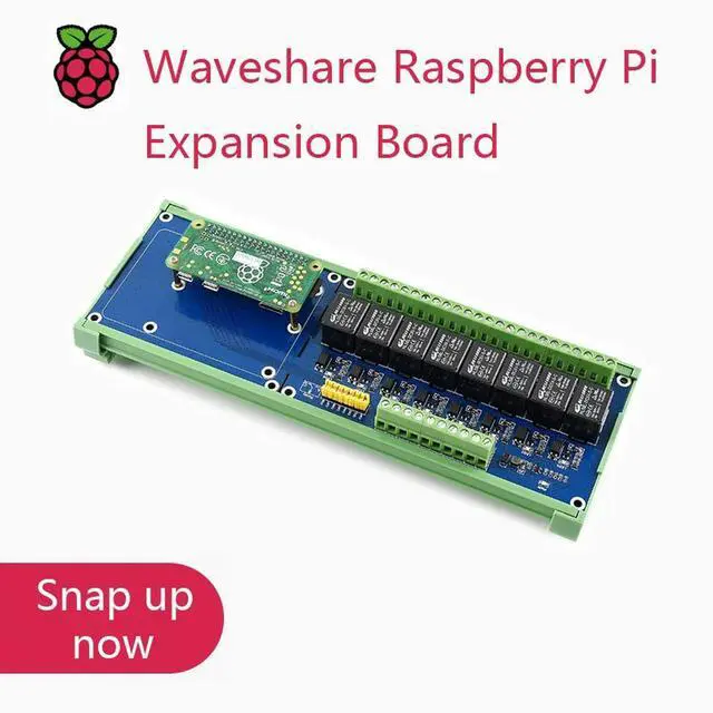 Main image of Raspberry Pi expansion board, 8-channel relay module, compatible with RPI A+/B+/2B/3B/3B+, onboard LED indicators, contact form