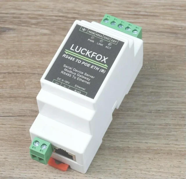 Main image of Industrial Serial Server, LUCKFOX RS485 To RJ45 Ethernet, TCP/IP To Serial, Rail-Mount Support, With POE Function