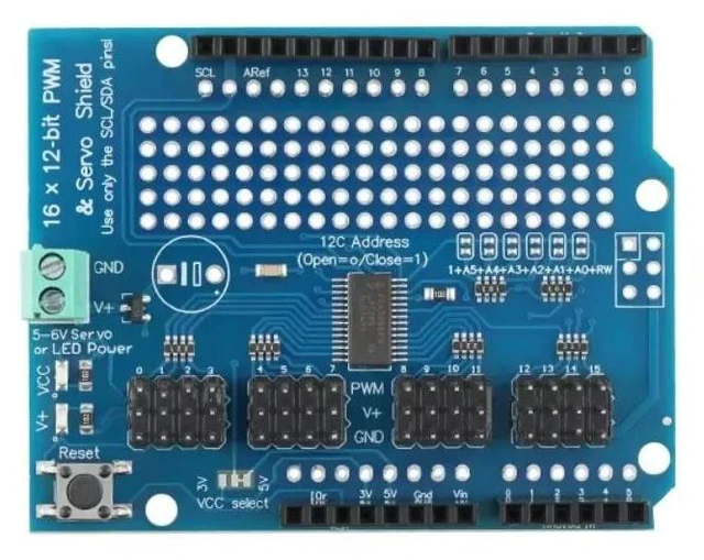 Alt view image 3 of 3 - PCA9685 IIC I2C 16 Channel 12-bit PWM Stepper Motor Module Servo Driver Shield R3 Development Board for Freq 40-1000Hz