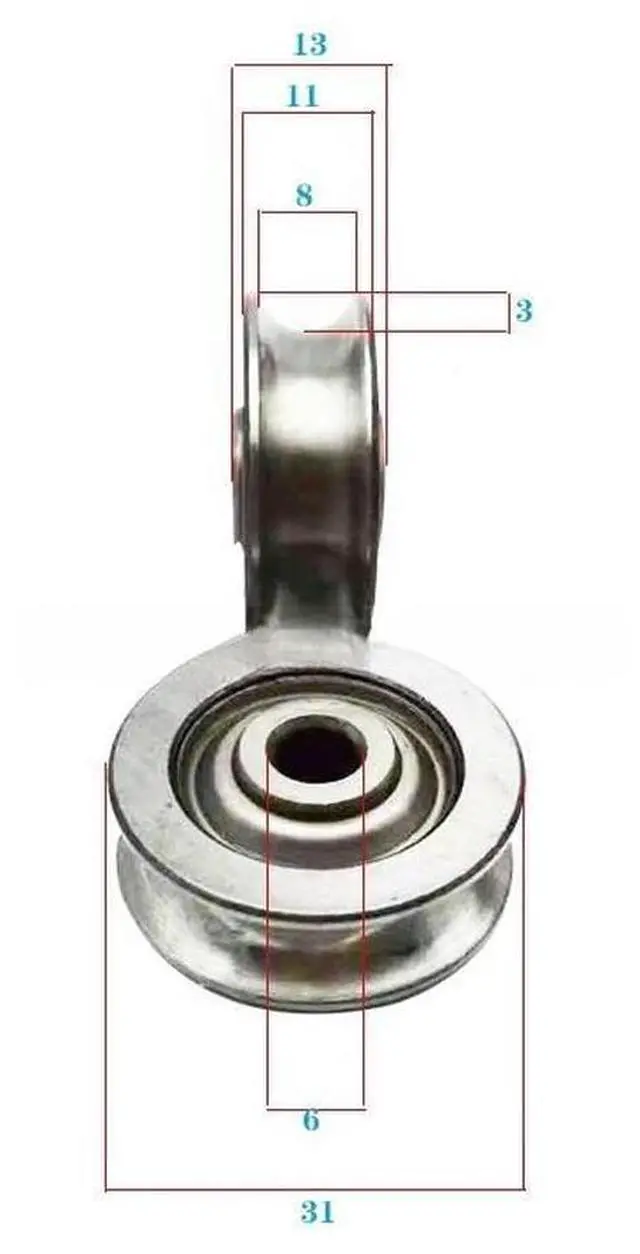 Main image of Outer ring slotted bearing, groove U-shaped H-shaped V-shaped slotted alignment wheel 6 * 31 * 11/13 R4 width8 depth3 5pcs