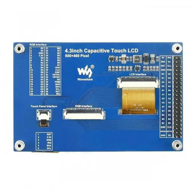 Main image of 4.3inch Capacitive Touch LCD 800x480 stock Waveshare