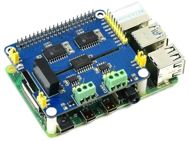 Alt view image 3 of 3 - Waveshare 2-Channel Isolated CAN Expansion HAT for Raspberry Pi, Dual Chips Solution