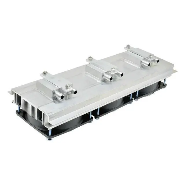 Alt view image 3 of 3 - 180W Triple Fan Semiconductor Refrigeration Cooling Thermoelectric Water Cooled Aluminum Radiator Fan for Mini Fridge