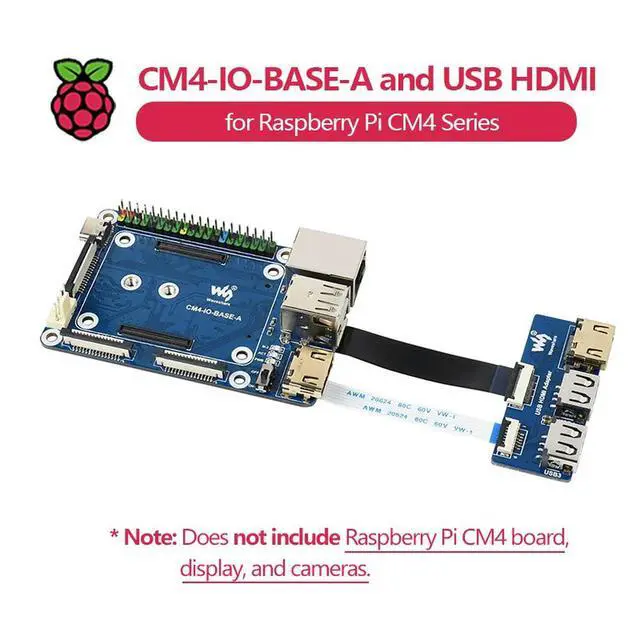 Alt view image 2 of 3 - Waveshare CM4-IO-BASE-A and USB HDMI Adapter, for Raspberry Pi Compute Module 4