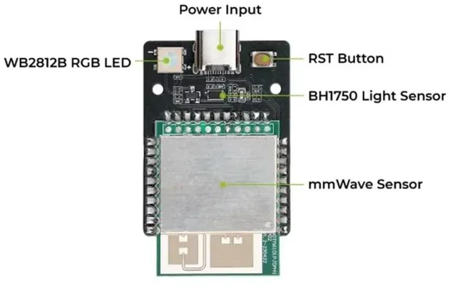 Alt view image 2 of 3 - MR60BHA2 with 60GHz Millimeter Wave radar Respiratory and Heartbeat Sensor Module