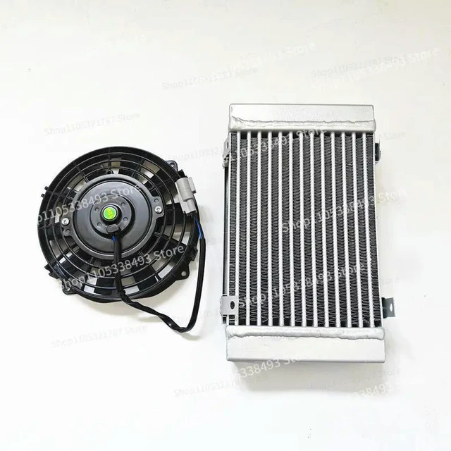 Alt view image 3 of 3 - For Transmission Oil Cooler Radiator Assembly, Transmission Cooling Fan