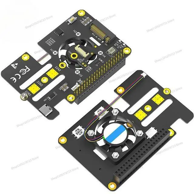 Alt view image 2 of 3 - For PCIE To M.2 NVMe SSD 2280 SSD 3-in-1 Expansion Board with Fan