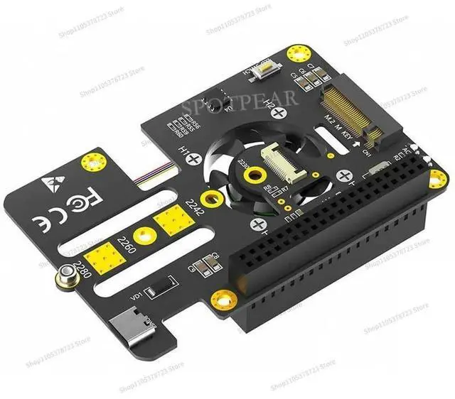 Alt view image 3 of 3 - For PCIE To M.2 NVMe SSD 2280 SSD 3-in-1 Expansion Board with Fan