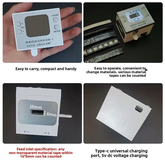 Alt view image 3 of 3 - Haohui Color Screen Mini SMD SMT quick Component Counter, Electronic Component Counting Machine
