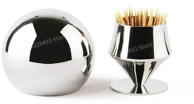 Alt view image 2 of 3 - Toothpick Jar, Floss Box, Toothpick Holder, Creative Box, Minimalist Stainless Steel.