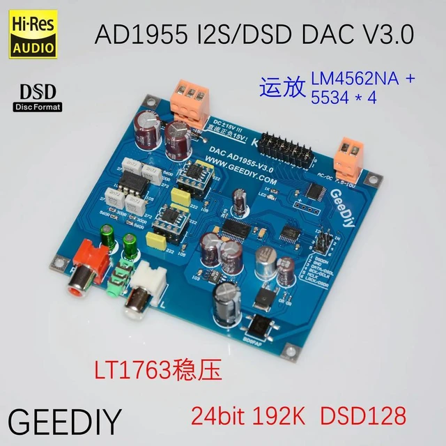 Alt view image 2 of 2 - Version 3 AD1955 DAC Decoder I2S/DSD Input 24Bit 192K DSD128