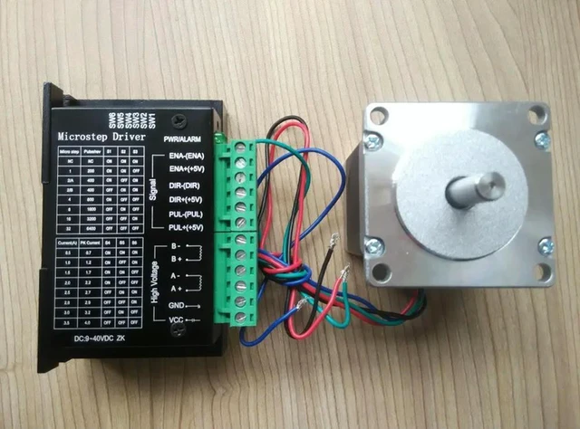 Alt view image 2 of 3 - 57 Stepper Motor Kit 57HS562804 Torque 1.2N.M Length 56MM + Driver 4A