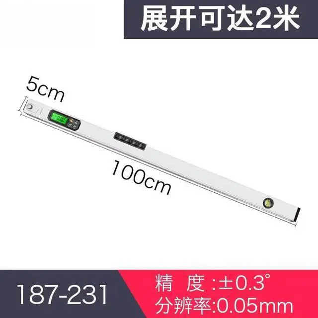 Main image of For High-precision Electronic Digital Display Ruler 2 Meters Folding Magnetic Level Detection Ruler Aluminum Alloy Balancer