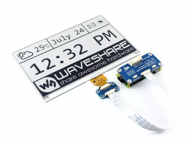 Alt view image 3 of 3 - Waveshare 800x480 7.5inch E-Ink HAT e-paper display supports Raspberry Pi STM32 Two-color Ultra low power consumption