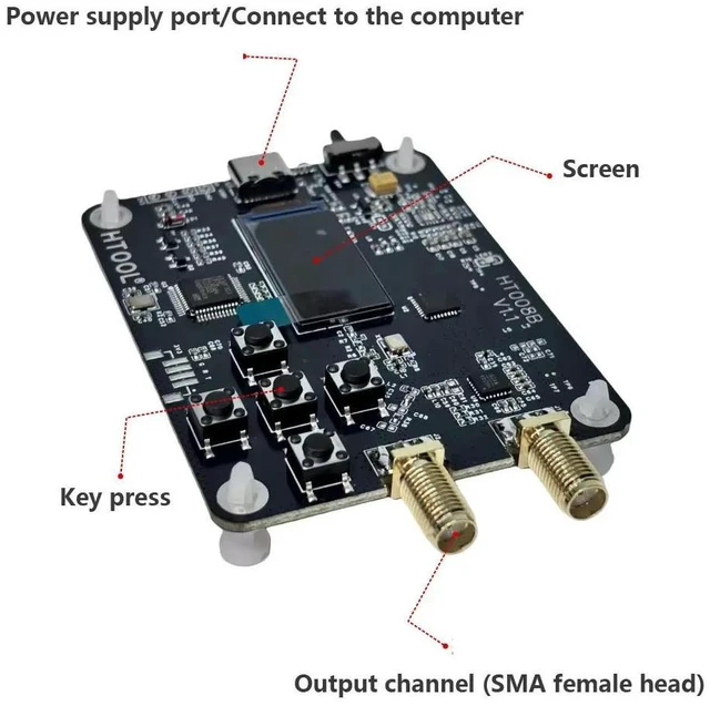 Alt view image 3 of 3 - HT008B Microwave signal Source Generator 50-6400 MHZ Sine Wave Low-phase Noise Sweep Point Frequency