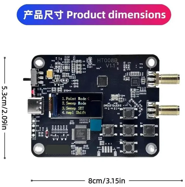 Alt view image 2 of 3 - HT008B Microwave signal Source Generator 50-6400 MHZ Sine Wave Low-phase Noise Sweep Point Frequency