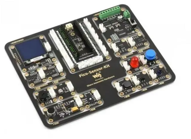 Main image of Raspberry Pi Pico Entry-Level Sensor Kit Including Pico Expansion Board and 15 common module All-in-one design