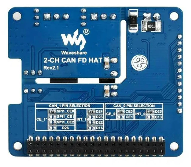 Alt view image 2 of 3 - Waveshare 2-CH CAN FD HAT 2-Channel Isolated CAN FD Expansion HAT, Multi Protections
