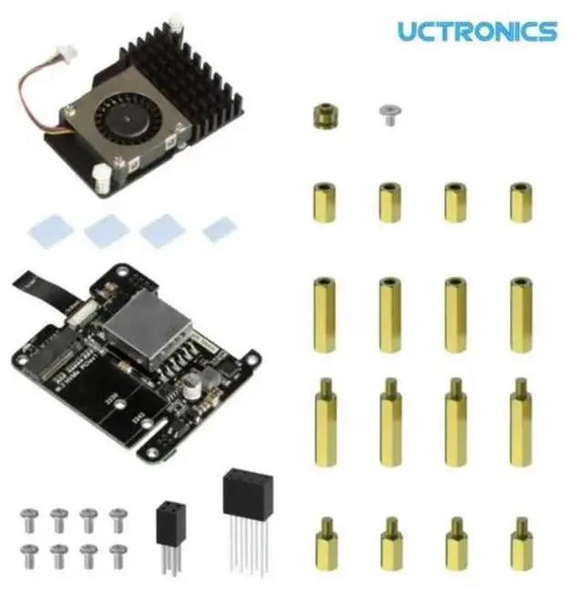 Alt view image 2 of 3 - UCTRONICS NVMe PoE+ HAT Pi 5, M.2 PCIe SSD Expansion Board, 5V 5A Power Ethernet Adapter