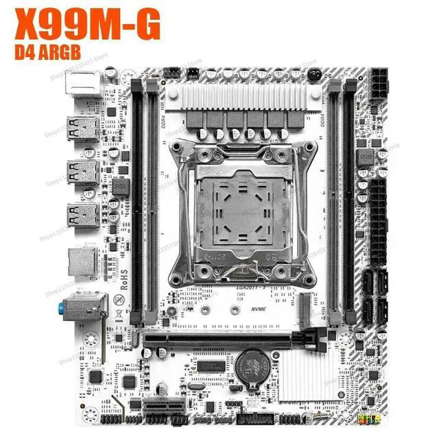 Alt view image 3 of 3 - For X99 X99M-G ARGB 4 * DDR4 Desktop Computer Main Board HM55 Chip